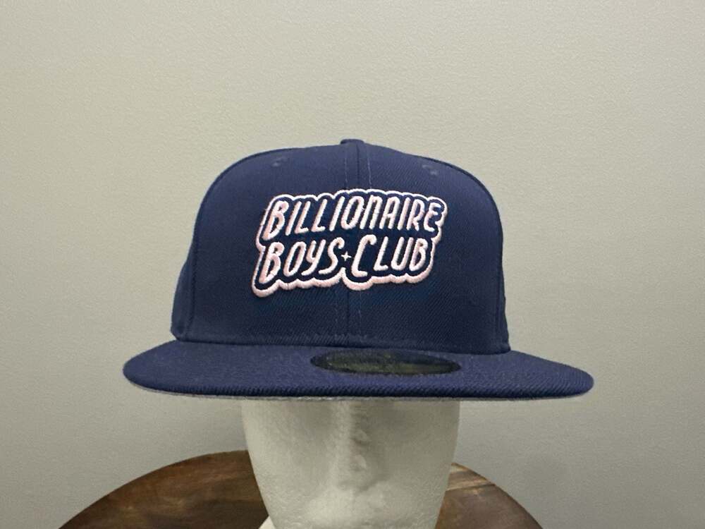 Vtg Billionaire Boys Club x New Era 59FIFTY Script Logo Fitted Hat Size 7 1/2